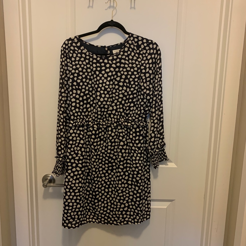 Long sleeve patterned work dress from J Crew